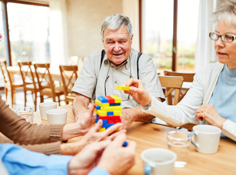 group of elderlies playing